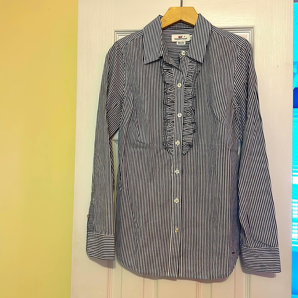 Vineyard vines navy striped button down